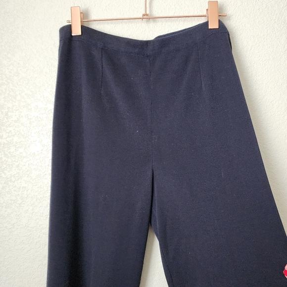 MING WANG Quiet Luxury travel kint pull on straight pant in ink size L - Picture 7 of 7